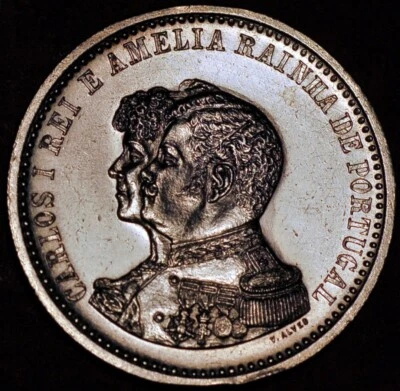 1898 Portugal 500 Reis Charles I Discovery of India KM# 538 - Image 1 of 2