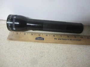 Vintage Mag-Lite 10” Black Military Police Incandescent Flashlight USA  2 D Cell - Picture 1 of 9