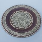 Vintage Wooden Plate With Marquetry Inlay Fine Detail