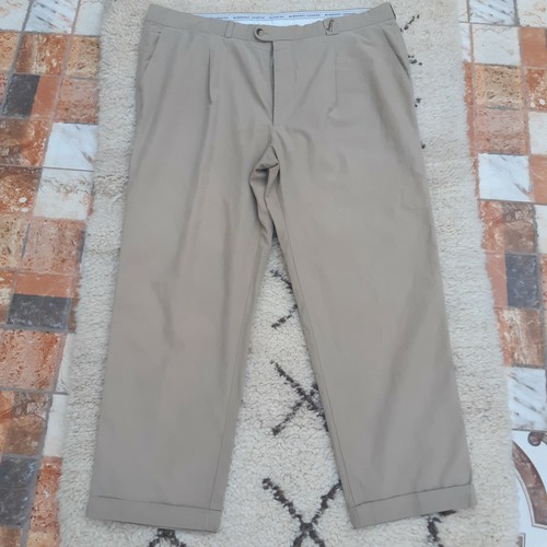 Burberry London Pantalone Uomo Beige Pantalone Abito Cotone e Polister Tg 52