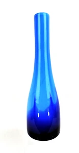 MARGIES GARDEN Hand Blown Studio Art Glass Vase Murano Style Abstract Aqua Blue - Picture 1 of 9