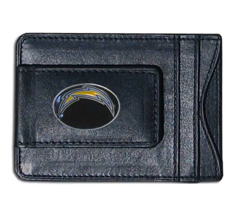 Los Angeles Chargers Leather Money Clip - Black Men's Wallet - Money Clip Cover