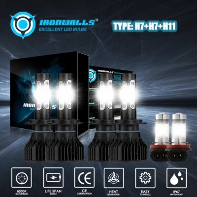 For Mercedes-Benz E350 B200 2008 2009 2010 2011 6X LED Headlight Bulbs Fog Lamp - Image 1 of 4