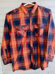Red Ape Men’s 4XL Short Sleeve Button Down Plaid Shirt - Picture 1 of 4