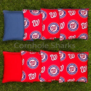 Cornhole Bean Bags Set of 8 ACA Regulation Bags Washington Nationals Free Shippi - Picture 1 of 2