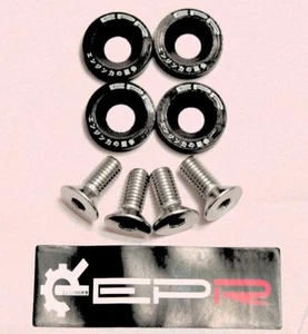 Lavadoras y pernos anodizados negros EPR M8 para 180SX 350Z 200SX Skyline - Imagen 1 de 2