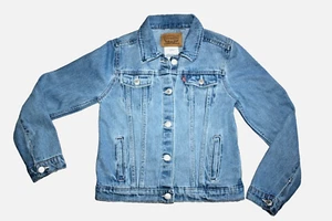 Levis Strauss Denim Jean Trucker Jacket L Large Age 12- 13  Teen Unisex Kid Blue - Picture 1 of 8