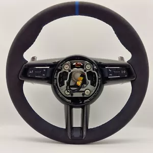 PORSCHE GT3 Race Tex CARBON 992 911 718 Macan Taycan BLUE Steering Wheel NEW OE - Picture 1 of 20