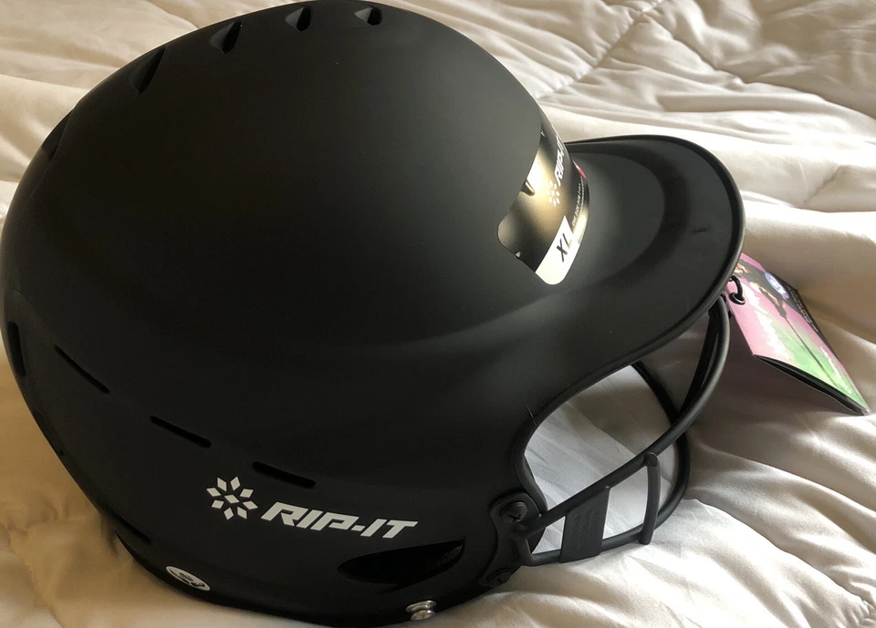 Rip-it Vision Pro Matte Softball Batting Helmet Color Black Size L - XL