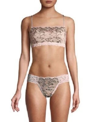 Bralette Hanky Panky REGENCY Encaje Beige Pizarra Bordada L y Tanga Original O/S Foto 1 de 4