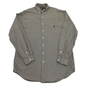 Ralph Lauren Shirt Grey Check Mens L Classic Fit Long Sleeve 100% Cotton - Picture 1 of 8