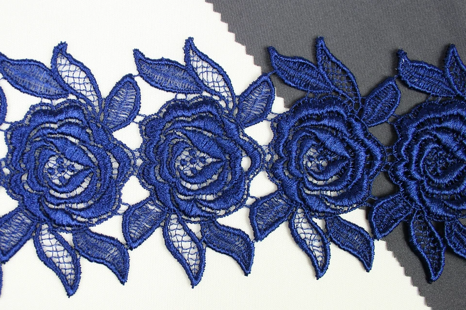 3» белый черный слоновой кости красный 12 цветов роза цветочный Венеции кружева отделки Guipure на ярд - Изображение 1 из 1