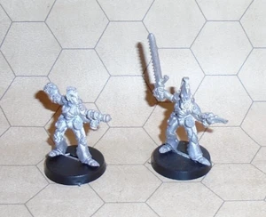 Warhammer 40k Rogue Trader Eldar Champion & Captain Metal Fuera de Uso - "Elfos Espaciales" - Imagen 1 de 3