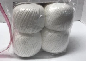 Lot of 4 Caron 100% Mercerized Cotton Crochet Thread Sz 10 White 2800 Total Yds - Picture 1 of 6
