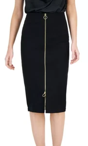 INC International Concepts Black Elegant Zipper Pencil Skirt Women M (was $79.5) - Picture 1 of 7