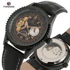 FORSINING Mens Automatic Mechanical Watch Luxury Leather Band Watches Moon Phase