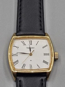 Vintage Tomony Seiko TV Style Unisex 29mm Gold Tone Manual Wind Dress Watch - Picture 1 of 12