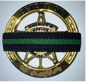 Juego de 6 insignias conmemorativas de banda de luto, verde, reversible a negro - Imagen 1 de 2