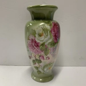 Antique Bavaria Silesia CT Altwasser 10" Tall Porcelain Floral Hand Painted Vase - Picture 1 of 13