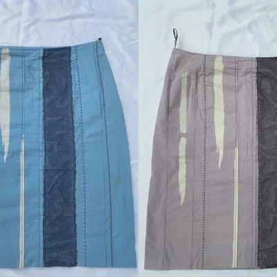 Bottega Veneta Faldas Algodón Azul y Lila Mismo Talla 44 It L 12/14 Reino Unido Lote 2 Foto 1 de 4