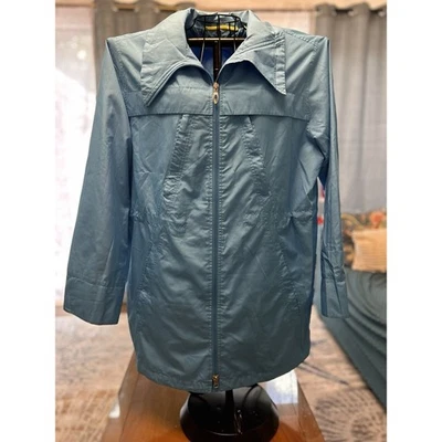 Womens Vtg London Fog Sport Aqua Blue Full Zip Up Nylon Jacket Size Large L - Image 1 of 4