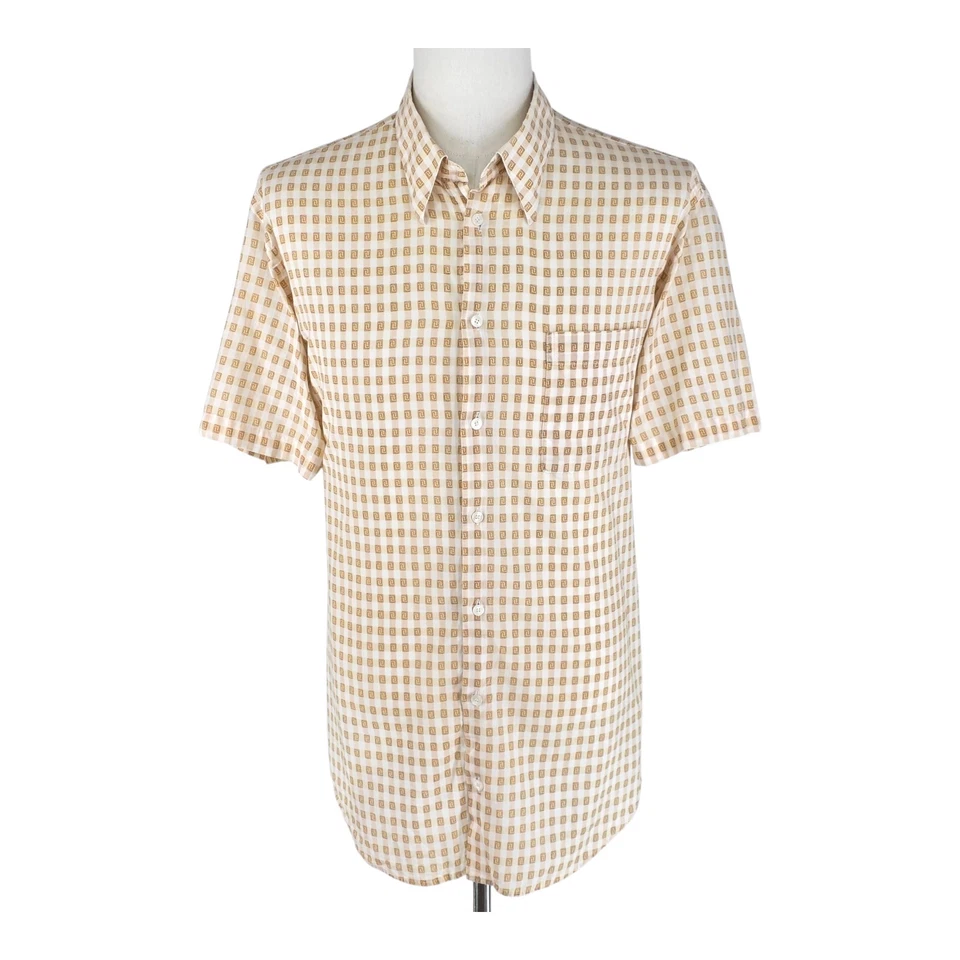 Camisa Italiana Versace Clásica V2 Vintage LUJO TRANQUILO Hombre 46/18.5 Beige  Foto 1 de 4