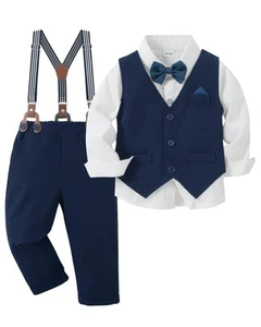 1-5 Years Toddler Baby Boy Clothes Suit Gentleman Wedding Outfits Formal Dres... - Picture 1 of 7