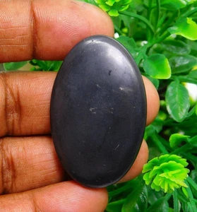 Piedra preciosa de shungita negra cabujón natural piedra suelta para joyería 63 quilates ME-13620 - Imagen 1 de 3
