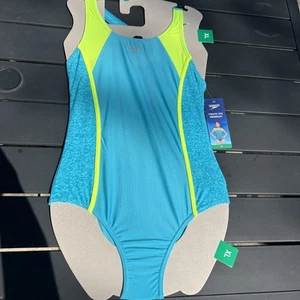 Speedo Youth 1pc Girl Swimsuit, Blended Polyester, Size XL, NWT - Picture 1 of 3
