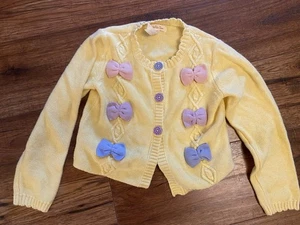 Matilda Jane ~Lemon Meringue Cardigan ~Girls Enchanted Garden Bow Sweater Size 6 - Picture 1 of 4