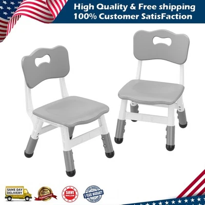 2 Pack SET Height Adjustable Kids Playroom Chair 3 Level for Boys Girls Ages 2-8 - Image 1 of 4