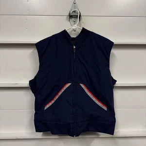 Vintage USPS Employee Vest Jacket L Baggy Full Zip Fleece Navy Blue - Picture 1 of 4