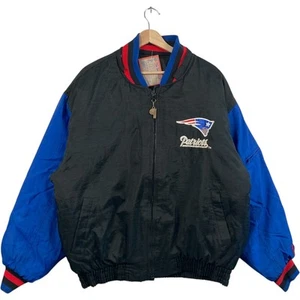 Vintage Pro Player New England Patriots Logo NFL Puffer Jacket Men's Black XL - Picture 1 of 7