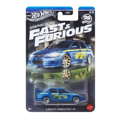 FAST FURIOUS Graphic Remix Modello Auto LANCER EVO VII 1:64 8cm Hot Wheels JBY47 - Immagine 1 di 2