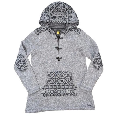 Cabela's Hooded Long Sleeve Sweatshirt Toggle Closure Aztec Pullover Women Large - Image 1 of 4