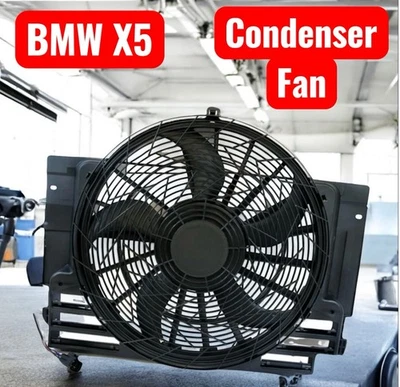 Conjunto de ventilador de radiador de refrigeración condensador auxiliar para BMW X5 (2000-2006) NUEVO Foto 1 de 4