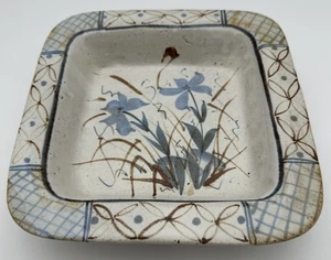 Pottery Dish Wildflowers Possibly MCM Signed - Picture 1 of 10