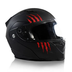 Aufkleber Monster Kralle Kratzer Motorradhelm Helm Sticker Karminrot K173 - Picture 1 of 7