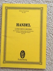 Handel Concerto Grosso For 2 Violins, Cello And Orchestra, D Major Op. 6/5 Score - Picture 1 of 3
