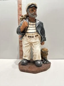 Sea Captain Statue Nautical Fisherman Sailor Life's a Beach Resin Sea Boat Light - Picture 1 of 5