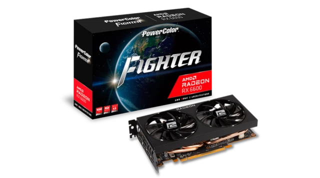 PowerColor AMD Radeon RX 6600 Fighter 8GB Graphics Card (AXRX 6600 8GBD6-3DH)