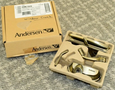 ANDERSEN Window Crank Hardware Pack Kit Handle HDWE Antique Brass 9016726 - NEW - Image 1 of 4