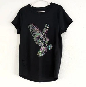 All in Motion Girls Black Eagle Graphic Short Sleeve T-Shirt Size Medium (7/8) - Picture 1 of 4
