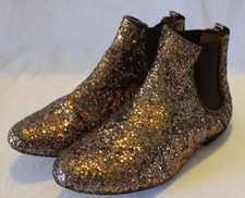 WITCHERY KIDS ~ Dressy Bronze Glitter Flat Chelsea Boots  EU 30 Aus 12