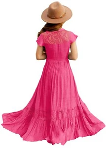 Flower Girl Dress Floral Lace Back Full-Length Party Holiday Formal Dress 6-1... - Picture 1 of 7