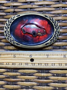 Porsche 911 Belt Buckle by Aminco/Heritage Solid Brass 1980s - Picture 1 of 2