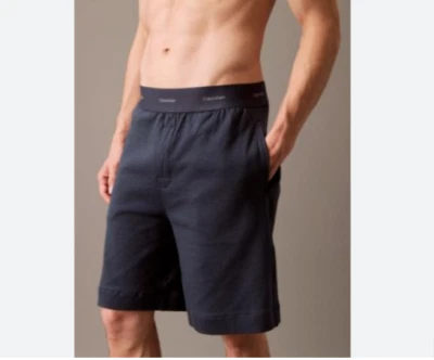 Pantalones cortos para dormir Calvin Klein de felpa para hombre, azul marino, pequeños Foto 1 de 2