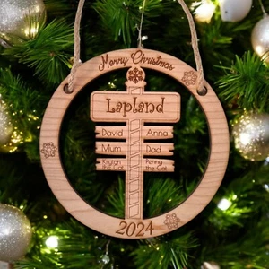 Personalised Lapland Hanging Decoration (Christmas) - Custom Engraving - Picture 1 of 2