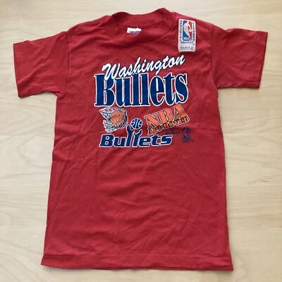 Vintage NOS Washington Bullets Kids Medium 10-12 T Shirt Deadstock Wizards 1991 - Image 1 of 4