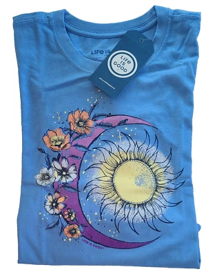 Life is Good SS рубашка дробилка футболка ЛУННЫЙ ЦВЕТОК Sunshine Celestial 50 дюймов женщин XXL - Изображение 1 из 4